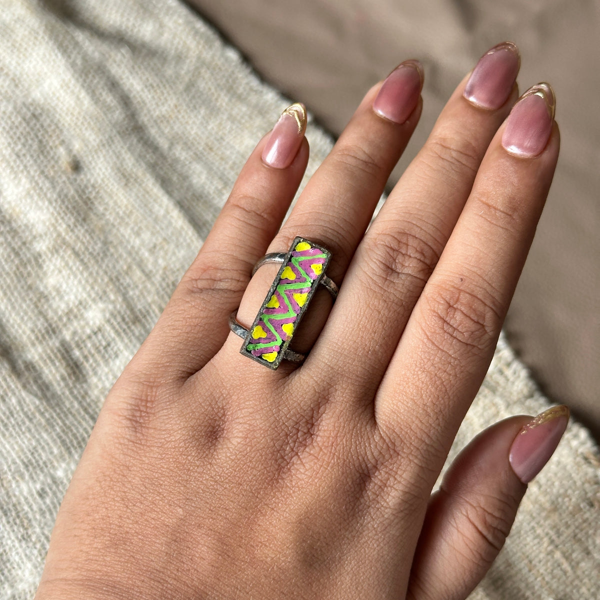 oxidised bangle + ring combo (jaipur)
