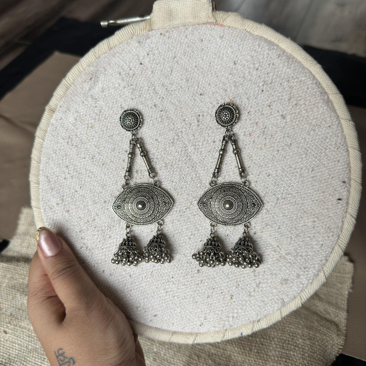 silver oxidised earrings (jaipur)