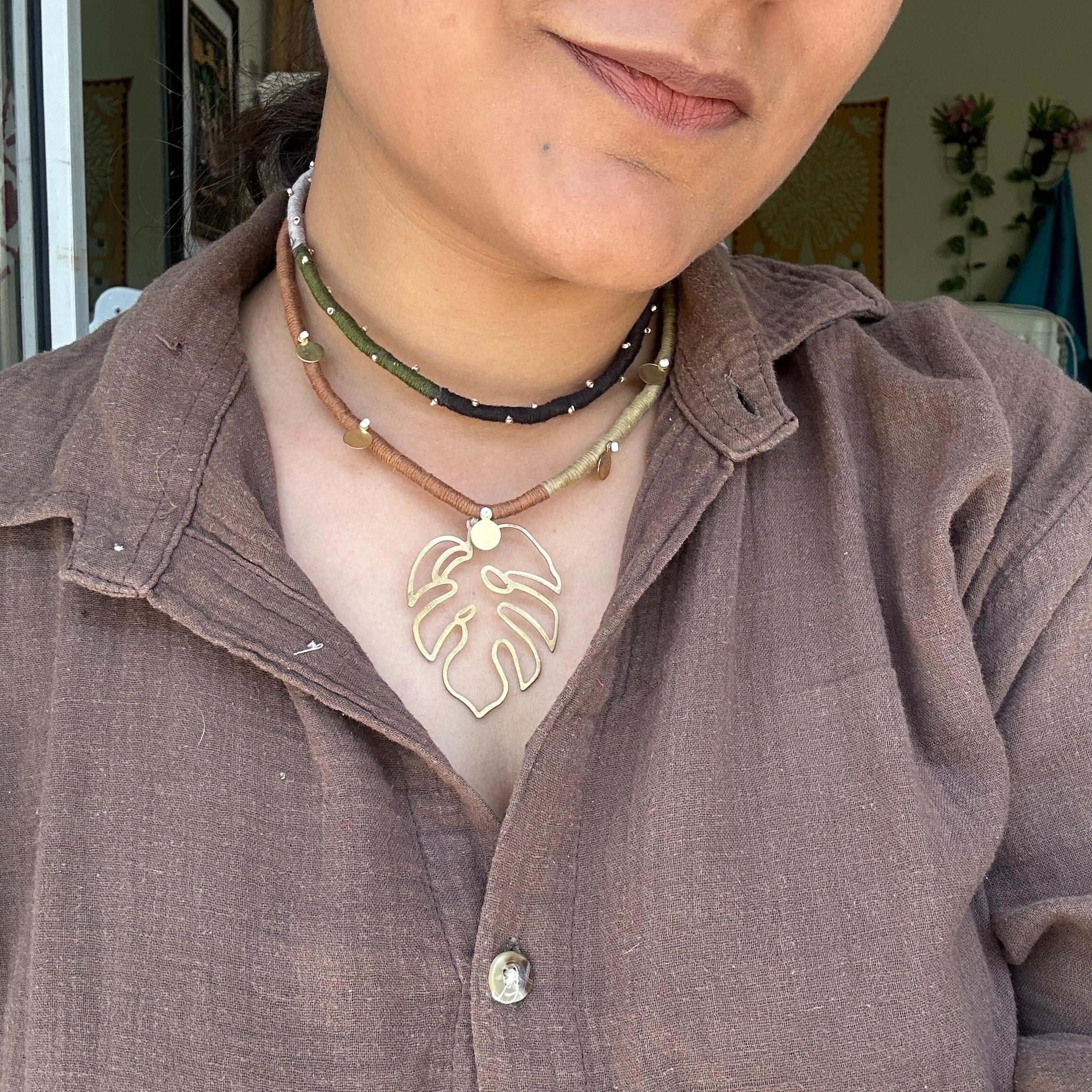 Double Layer Brass Necklace