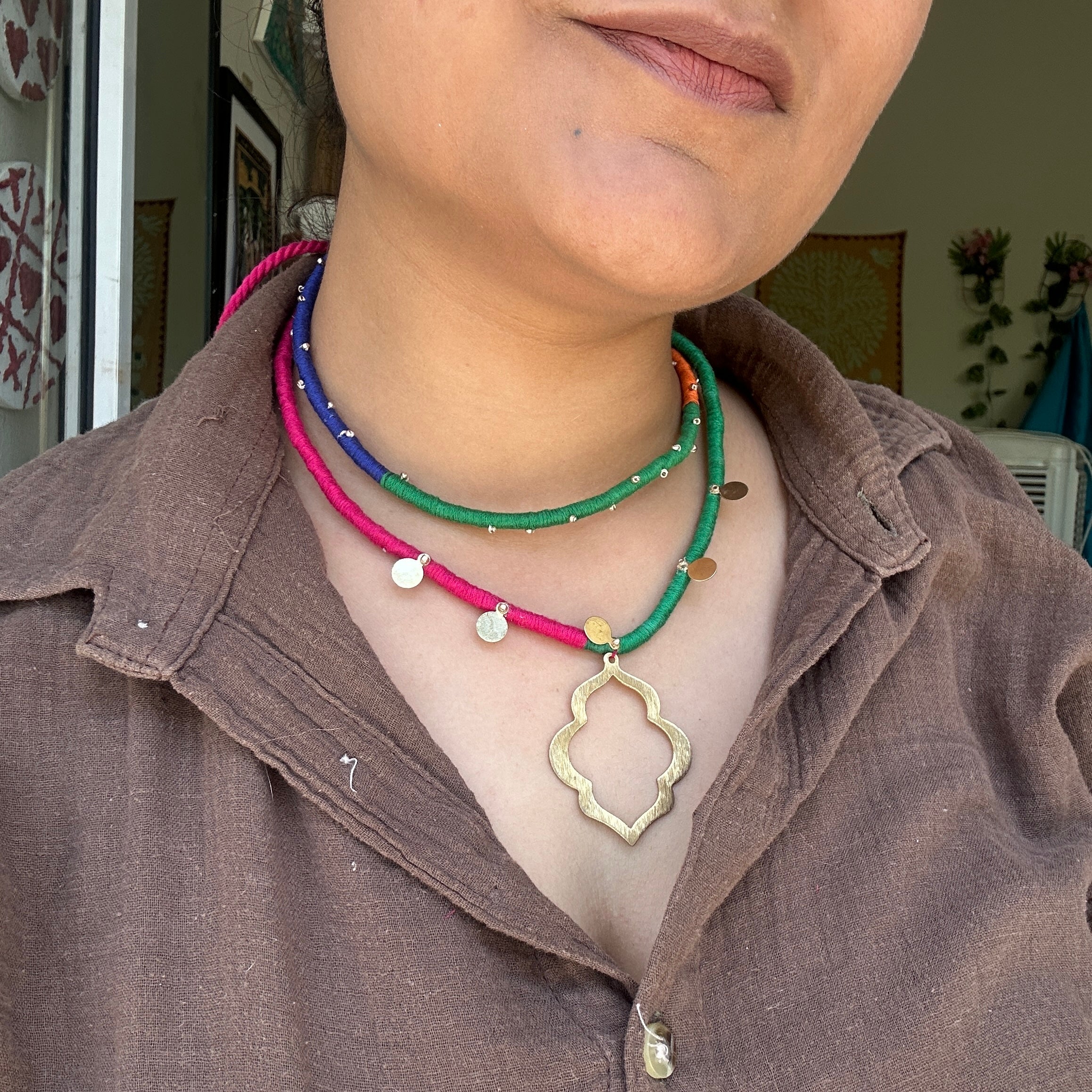 Double Layer Brass Necklace