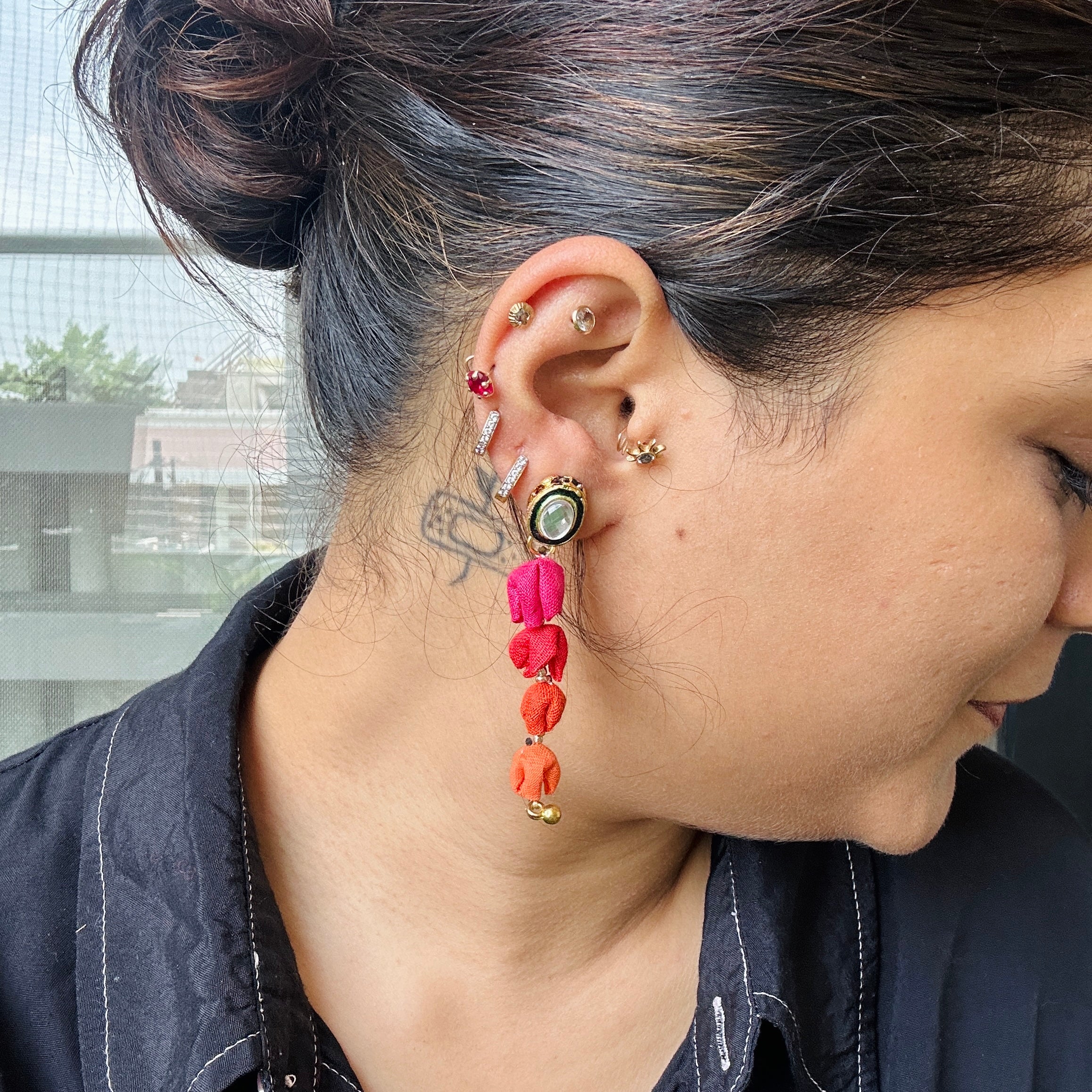 Mogra Kundan Studs